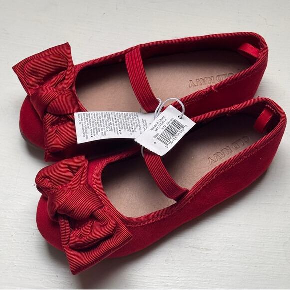 Old Navy Kids Red Bow Ballet  Mary Jane Style Flats Sz 8  NWT - Picture 6 of 8